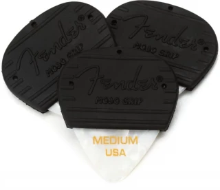 Mojo Grip Celluloid Guitar Picks Medium White Moto 3pk