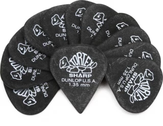 412P135 Tortex Sharp Guitar Picks - 1.35mm Black (12-pack)