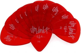 486PHV Gels Guitar Picks Red Heavy 12-pack