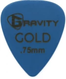 Colored Gold Traditional Teardrop Guitar Pick - .75mm Blue