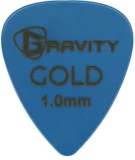 Colored Gold Traditional Teardrop Guitar Pick - 1.0mm Blue