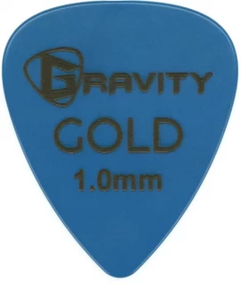 Colored Gold Traditional Teardrop Guitar Pick - 1.0mm Blue