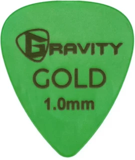 Colored Gold Traditional Teardrop Guitar Pick - 1.0mm Green