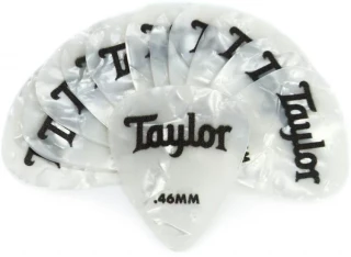 Celluloid 351 Guitar Picks 12-pack - White Pearl .46mm
