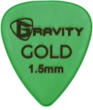 Colored Gold Traditional Teardrop Guitar Pick - 1.5mm Green