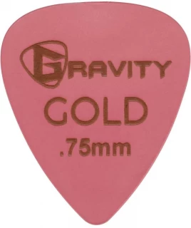 Colored Gold Traditional Teardrop Guitar Pick - .75mm Pink