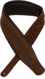 PM32CH-BRN 3" Wide Garment Leather Guitar Strap - Brown Sweetwater Exclusive