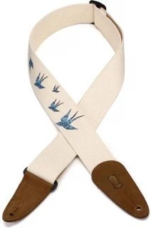 MC8U Cotton Guitar Strap - Design 006, White