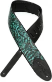 M4WP-001 3" Wide Embossed Leather Guitar Strap