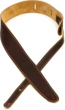 Leather/ Suede 2.5" Guitar Strap - Chocolate Brown