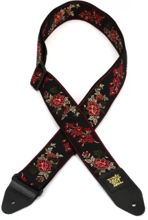 EB4142 Jacquard Guitar Strap - Red Rose