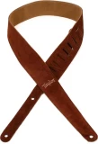 Embroidered Suede 2.5" Guitar Strap - Chocolate