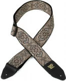 Jacquard Guitar Strap - Gold and Black Paisley