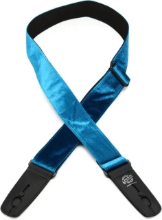 LIS-020CV2-BLU Crushed Velvet Guitar Strap - Blue