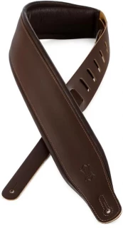 M26PD-DBR_DBR Top Grain Leather Guitar Strap - Dark Brown