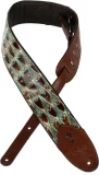 M4WP-004 3" Wide Embossed Leather Guitar Strap