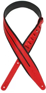 MG317DRS Garment Leather Guitar Strap - Black/Red