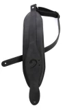 X-Clef Latigo Leather Bass Strap - Black