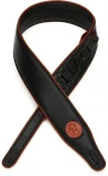 MSS17 2 1/2" Wide Black Garment Leather Guitar Strap