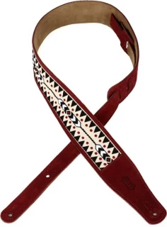 MSJ26 Suede Guitar Strap - Burgundy