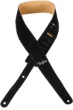 Embroidered Suede 2.5" Guitar Strap - Black