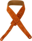Embroidered Suede 2.5" Guitar Strap - Honey