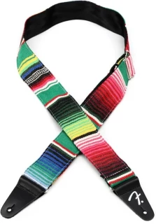 Serape Guitar Strap - Green Multi