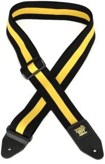 2-inch Polypro Stretch Comfort Racer Strap - Black, Yellow Stripe