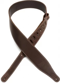 M17BASDBR 2.5-inch Wide Butter Leather Guitar Strap - Dark Brown