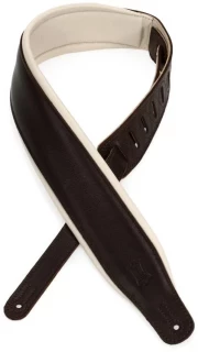 M26GP-DBR-CRM Garment Leather Guitar Strap - Brown / Cream