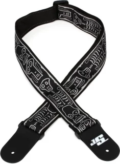 50mm Joe Satriani Woven Guitar Strap - Skull 'N Bones