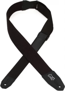 MRHCBLK 2" Wide Cotton Right Height Guitar Strap. - Black