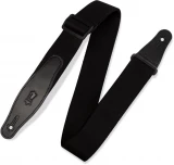 MSSR80 2" Rayon Webbing Guitar Strap with Leather Ends - Black