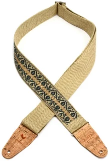 MH8P Hemp Guitar Strap - Berry And Taupe