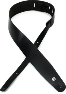 2.5" Classic Leather Guitar Strap - Black