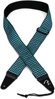 Houndstooth Guitar Strap - Teal