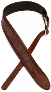 Gallery Series Guitar Strap - Luxe Croc, Cognac