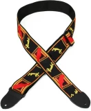 2" Monogrammed Guitar Strap - Black, Yellow, and Red