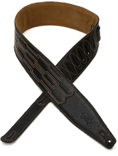 MG317MTN Garment Leather Guitar Strap - Black