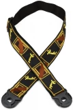Quick Grip Locking End Guitar Strap - Black Yellow and Brown