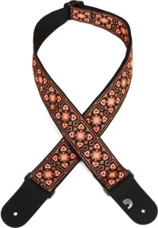 Eco-Comfort Jacquard Woven Guitar Strap - Brown/Orange