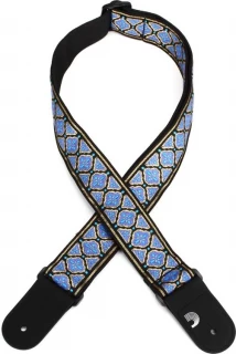 Eco-Comfort Jacquard Woven Guitar Strap - Blue/Gold