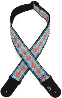 Eco-Comfort Jacquard Woven Guitar Strap - Blue/Orange