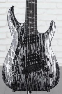 Schecter C-7 MS Silver Mountain - Black and Silver