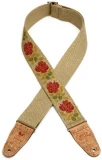 MH8P Hemp Guitar Strap - Pink And Red Rose Motif