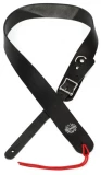 DD3252 Custom Italian Leather Guitar Strap with Buckle - Black (Medium)